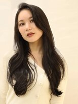 アース 越谷店(HAIR&MAKE EARTH) かきあげ前髪×黒髪ロングヘア