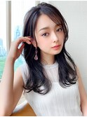 イメチェンロングレイヤー顔周りレイヤー後れ毛小顔カット美髪