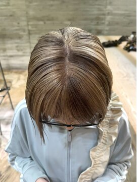 ヲタク(wotaku.) セクションカラーブロックカラーポイントカラーローライトボブ