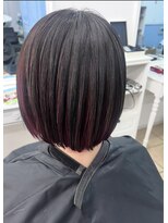 シャルティア 岩国(SHALLTIA)&nbsp;ツートーンカラー/デザインカラー/ワインレッド/ショートボブ