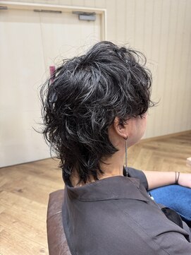 カシータ ヘア リゾート イオンモール熱田店(Casita hair resort) ウルフ×メンズパーマ×スパイラル×マレット×黒髪でも似合わせ