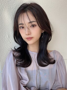 アフロート エル 大阪(AFLOAT L) ダークグレーとニュアンス前髪がオシャレな大人くびれヘア