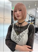ほんのりピンクベージュ×タッセルボブ