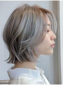 春カラー/外ハネボブ/切りっぱなしボブ/小顔/20代30代