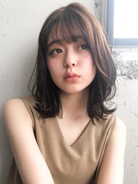 キリ 表参道(kyli) 大人かわいい毛先パーマ デザインカラー　厚めバング　桐山