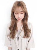 薄めバング韓国ヘア大人かわいいココアブラウンフリンジウェーブ