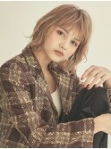 抜け感ウェーブ/Aバング/ナチュラルハイライト【新宿/西新宿】