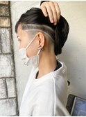【roijir 山岸】スキンフェード女子 刈り上げ女子　黒髪ボブ