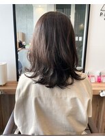 ピークス(PEAKS)&nbsp;セミロングレイヤー/かきあげ前髪/ロブレイヤー/ハイライト
