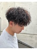 ツイストスパイラルパーママッシュ刈り上げ