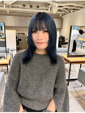 カフ(CAF) CAF FUKO ブルーカラー/寒色系/ウルフカット/大阪/心斎橋