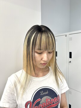 ペレ 栄店(PELE) デザインカラー/レイヤーカット/ウェットヘア/オリーブベージュ