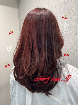 ヌーヴェル(nouvelle) チェリーレッドカラー×レイヤーカット