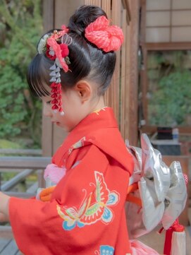 キャパ セントラル 天神 大名店(CAPA central) 七五三　日本髪ヘアセット　キッズヘアアレンジ　着物