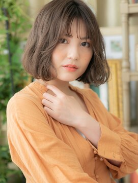 カバーヘア ブリス 大宮西口(COVER HAIR bliss) 前下がりシースルーバングくせ毛風ボブパーマh3大宮20代30代40代