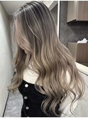 【LUXEN】ミルクティーグレージュバレイヤージュ