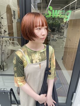 スワッグ(Swag) orange beige フェイスレイヤーボブ♪