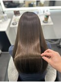 ロングヘアーココアミルクティ髪質改善 松阪美容室