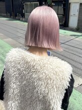 《*薄めのピンクが可愛い*》どんな洋服にも合わせやすい、ピンクベージュ*[ブリーチなしダブルカラー]