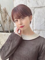 ラミ(L'ami) 【東 純平】小顔耳掛け丸みショート＋ピンクベージュ