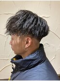 波巻きスパイラル|メンズ|ショートマッシュ|フェード