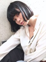 シーン(SCEN) ワイドバング ボブ ブルーグレージュ