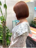 ぱつっとボブ×サンドベージュ