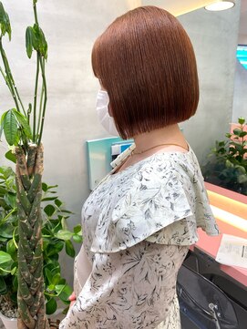 ロンドポレール 北千住(Lond polaire) ぱつっとボブ×サンドベージュ