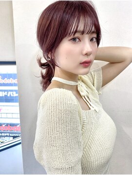 リコバイアフロート(riko by afloat) 結んでも割れない顔周り/レイヤーカット/ピンクベージュ