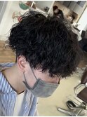 波巻きパーマメンズパーマメンズヘアツーブロックツイストパーマ