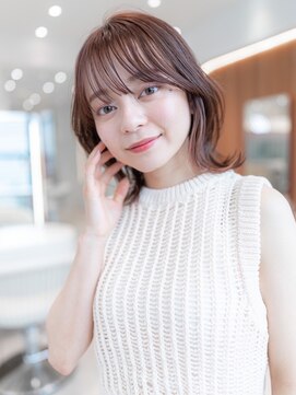 イオ 本厚木(io) レイヤーボブインナーカラーくびれフルバングイメチェン前髪