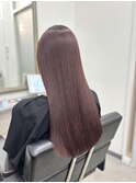 ブリーチなしピンク韓国ヘアレイヤーカット