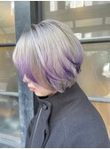 ショートボブ_くびれヘアアプリコットオレンジ