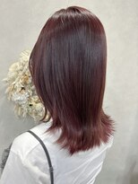 ハイバレーヘアーメゾン(HIGH VALLEY HAIRMAISON) ミディアムレイヤー顔周りレイヤーピンクブラウン岡山南中央町