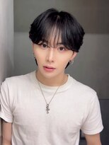 アイティーバイアルバム 北千住店(IT by ALBUM)&nbsp;ブルーブラックフェザーパーマサーフカール_F0893