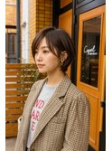 まわりと差がつく大人ショート×ラベンダーベージュ