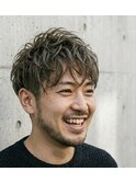 くせ毛風骨格矯正立体カット＋大人リーフアッシュ（白髪OK）