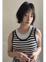 アンド(AND)&nbsp;レイヤーボブ　黒髪　ドライパーマ　代官山　中目黒　渋谷