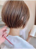 前髪あり小顔つや髪顔まわり簡単スタイリングショートボブヘア