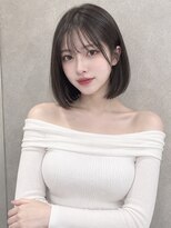 シー バイ ロンド 新宿(Sea by Lond)&nbsp;ワンホンレイヤ ー×ダークブルー[デジタルパーマ/ボブ/韓国]