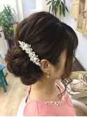 しっかりボリュームのサイドアップシニヨン*Hair&Make ZEN
