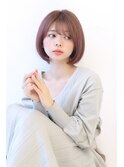 ローライトことりベージュ大人かわいい小顔スリークボブ大人ボブ