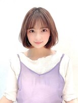 ボブウルフ外国人風カラーオリーブグレージュ透明感20代30代40代