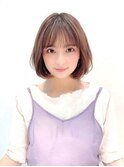 ボブウルフ外国人風カラーオリーブグレージュ透明感20代30代40代