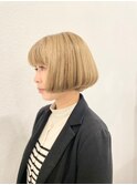 クリアベージュ×ナチュラルボブ×シースルーバンク