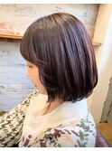 しっとりモーブボブスタイル