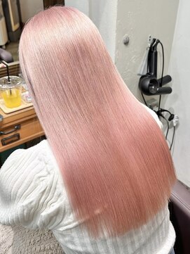 ロア 福岡天神本店(LORE) ダブルカラーミルクティーピンクベージュカラーハイトーンカラー