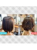 【南草津】カーリーな華やかショートボブパーマ