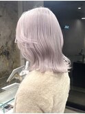 ダブルカラー外ハネボブインナーカラーハイライトケアブリーチ