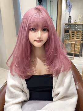 ロンド ジュルード 名古屋(Lond jeloud) ブリーチ2回でできるペールピンクカラー